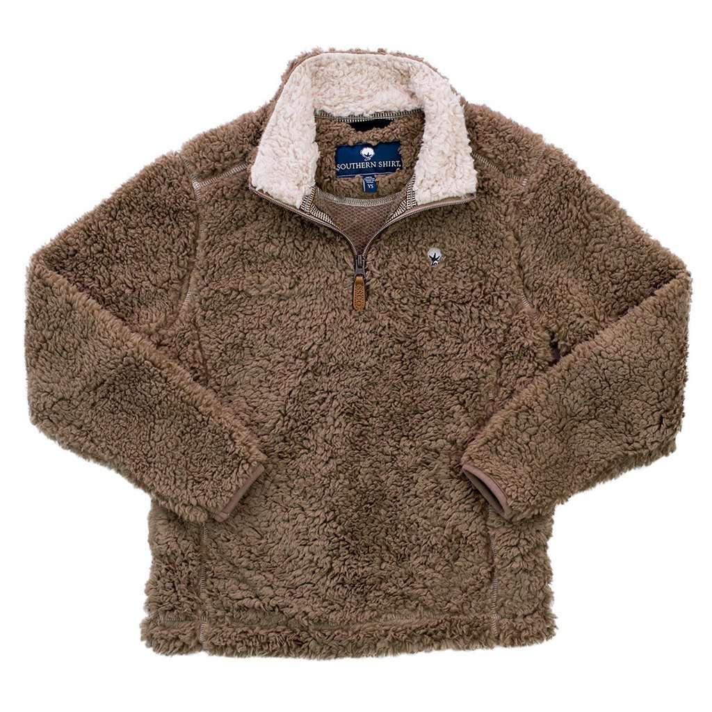 YOUTH Sherpa Pullover with Pockets in Caribou by The Southern Shirt Co. - Country Club Prep