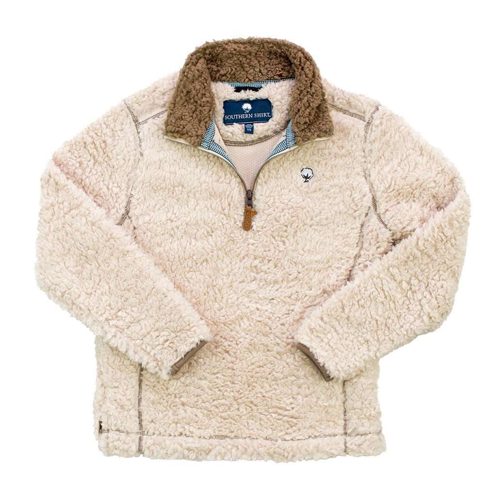 The Southern Shirt Co. YOUTH Sherpa Pullover with Pockets in Oyster ...