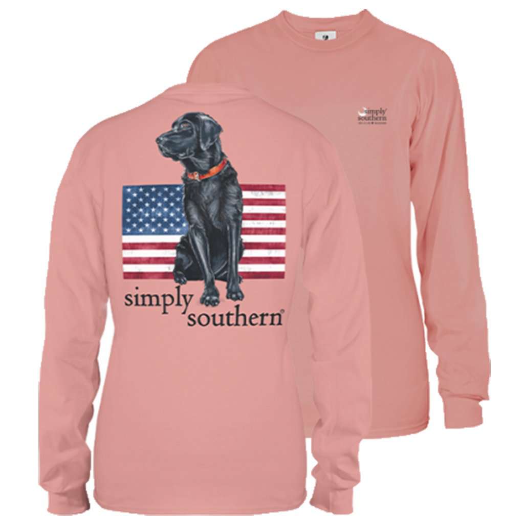Youth Guys Long Sleeve Black Lab Tee by Simply Southern - Country Club Prep