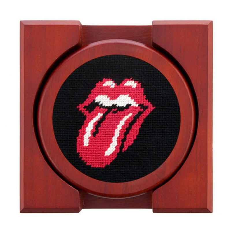 Rolling Stones Needlepoint Coaster Set by Smathers & Branson - Country Club Prep