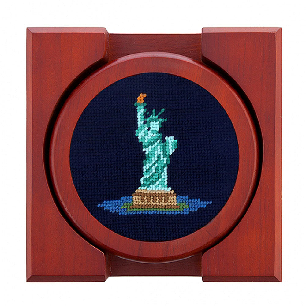 New York Landmarks Needlepoint Coasters by Smathers & Branson - Country Club Prep