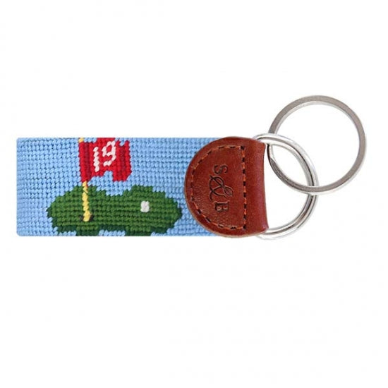 Beverage Cart Needlepoint Key Fob by Smathers & Branson - Country Club Prep