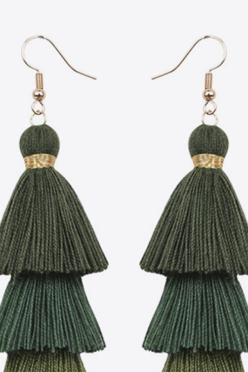 Layered Tassel Earrings - Country Club Prep