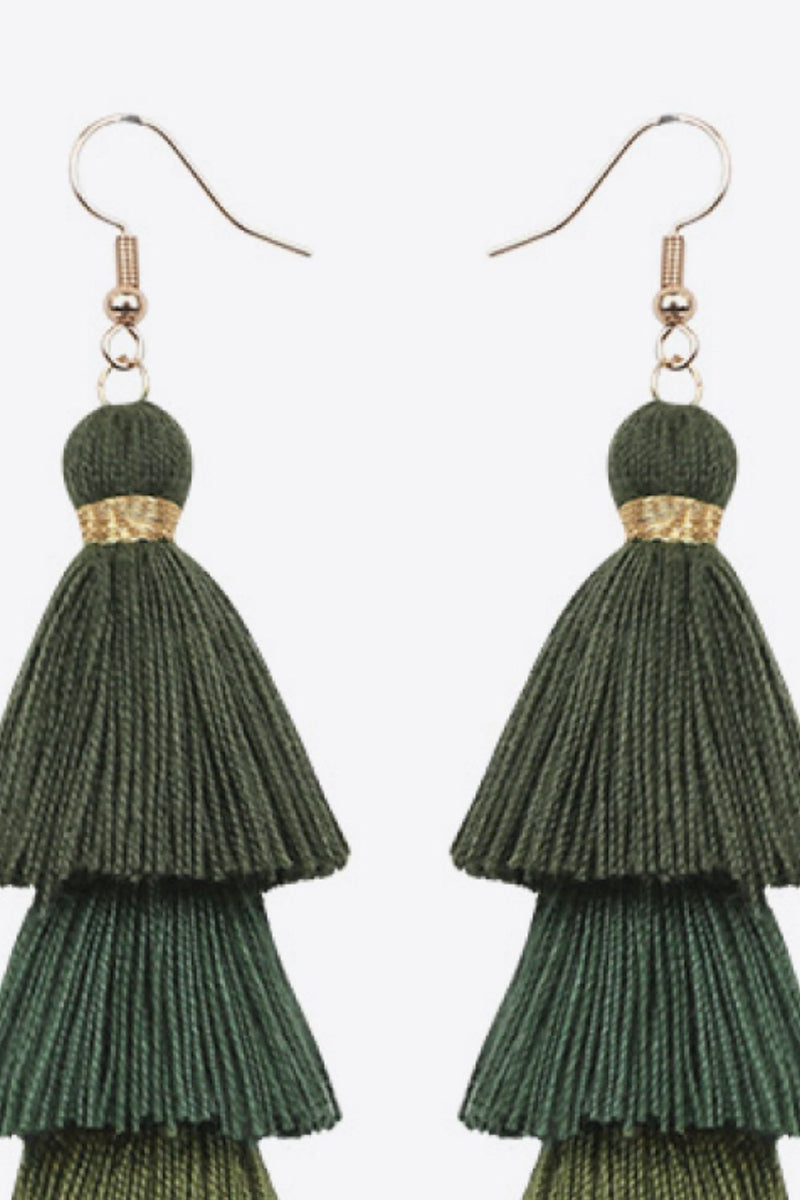 Layered Tassel Earrings - Country Club Prep