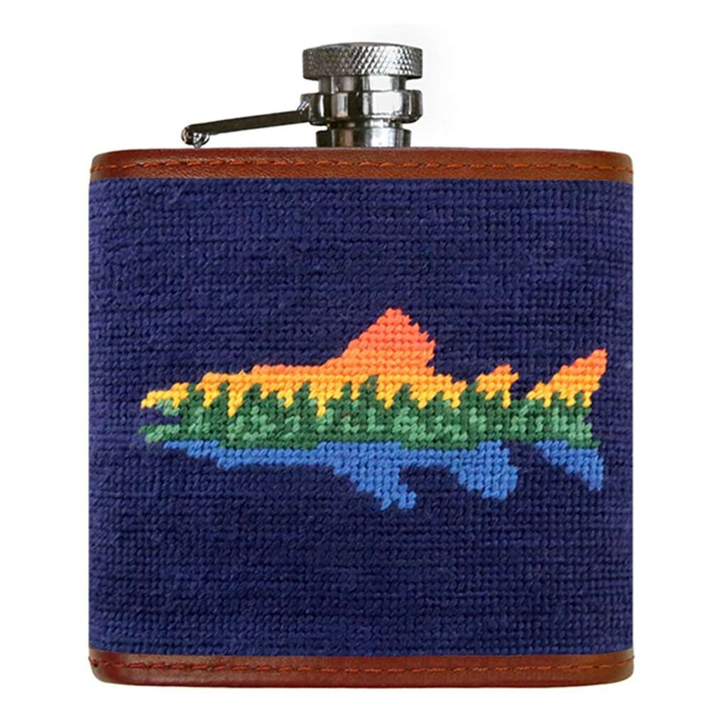 Lake Trout Needlepoint Flask by Smathers & Branson - Country Club Prep