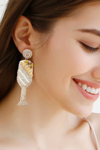 Champagne Glass Dangle Earrings - Country Club Prep