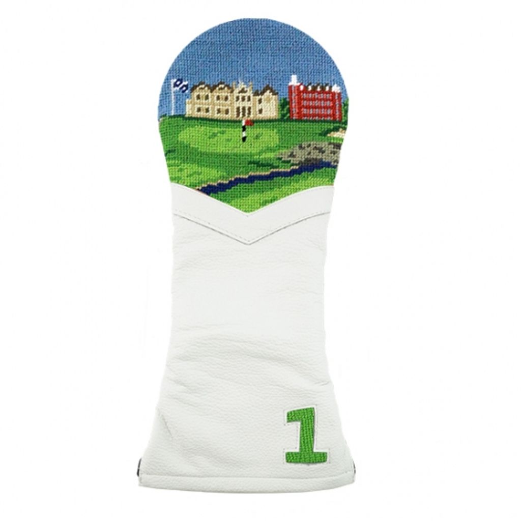 St Andrews Scene Needlepoint Driver Headcover by Smathers & Branson - Country Club Prep