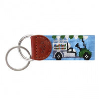 Beverage Cart Needlepoint Key Fob by Smathers & Branson - Country Club Prep