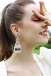 Beaded Bride Champagne Bottle Earrings - Country Club Prep