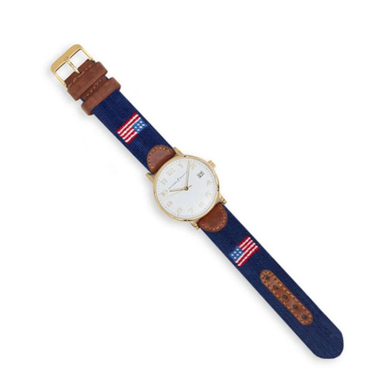 American Flag Needlepoint Watch by Smathers & Branson - Country Club Prep