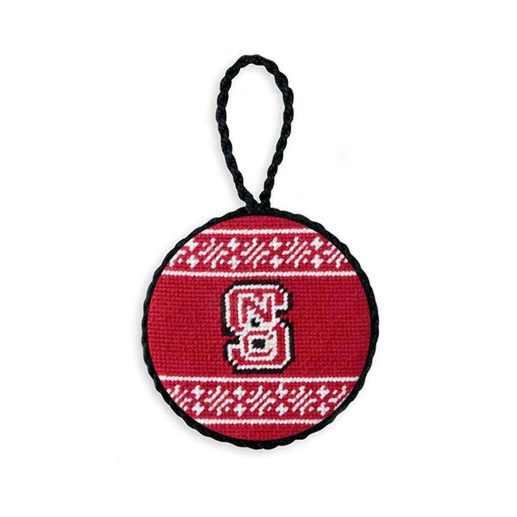 NC State Fairisle Needlepoint Ornament by Smathers & Branson - Country Club Prep