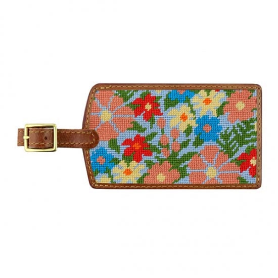 Wildflower Needlepoint Luggage Tag by Smathers & Branson - Country Club Prep