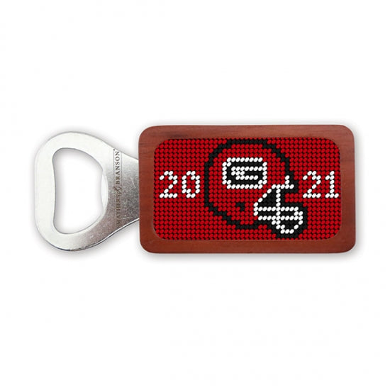 University of Georgia 2021 National Championship Needlepoint Bottle Opener by Smathers & Branson - Country Club Prep