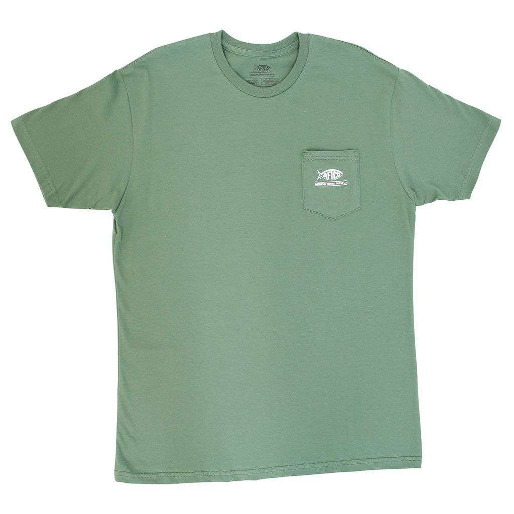 Bigfoot Tee Shirt in Drab Olive by AFTCO - Country Club Prep