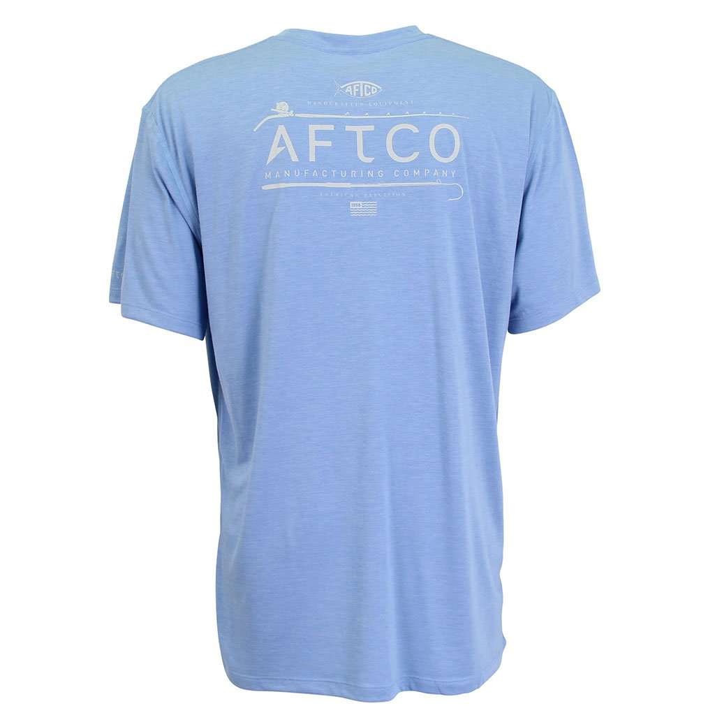 Fishtale Performance Tee Shirt in Magnum Blue by AFTCO - Country Club Prep