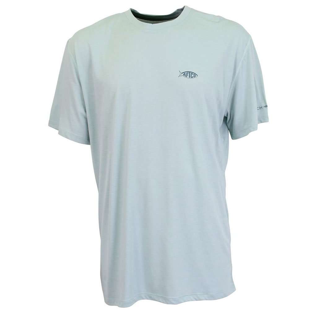 Fishtale Performance Tee Shirt in Moonstone by AFTCO - Country Club Prep