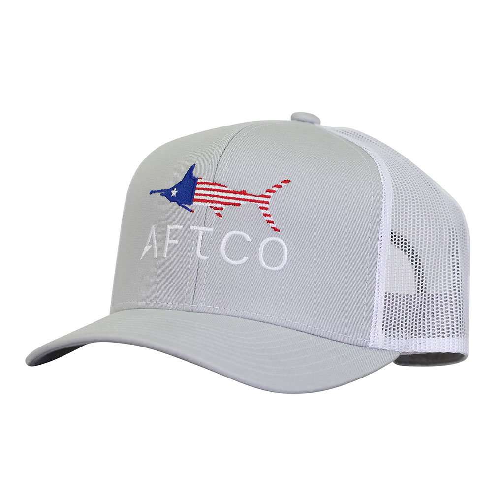 Meric Trucker Hat in Silver by AFTCO - Country Club Prep