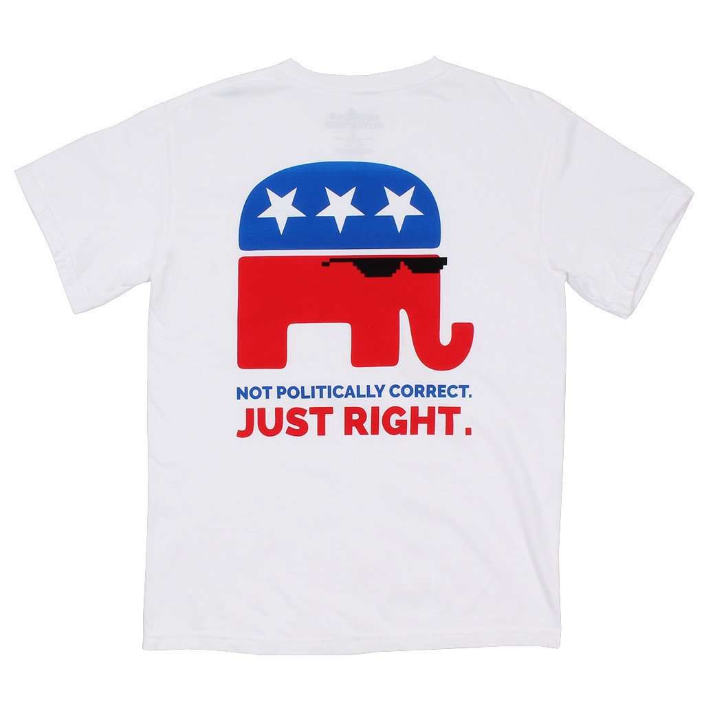 Not Politically Correct Tee in White by America's Outfitters - Country Club Prep