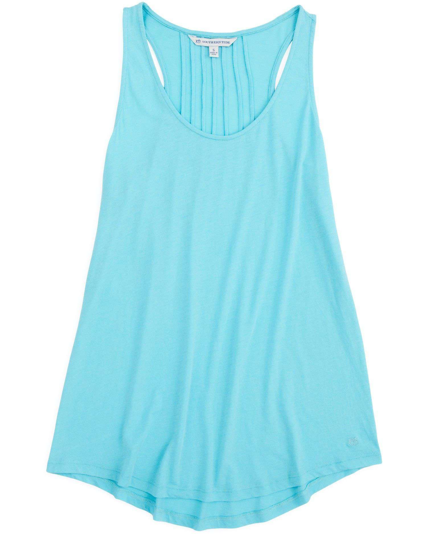 Anna Tank in Crystal Blue by Southern Tide - Country Club Prep