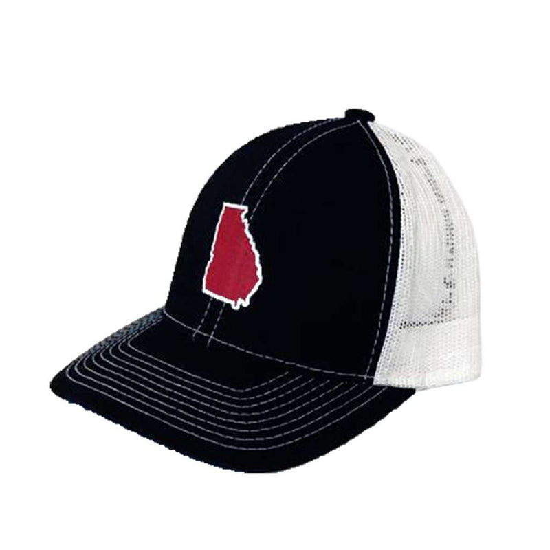 Georgia Athens Gameday Trucker Hat in Black by State Traditions - Country Club Prep