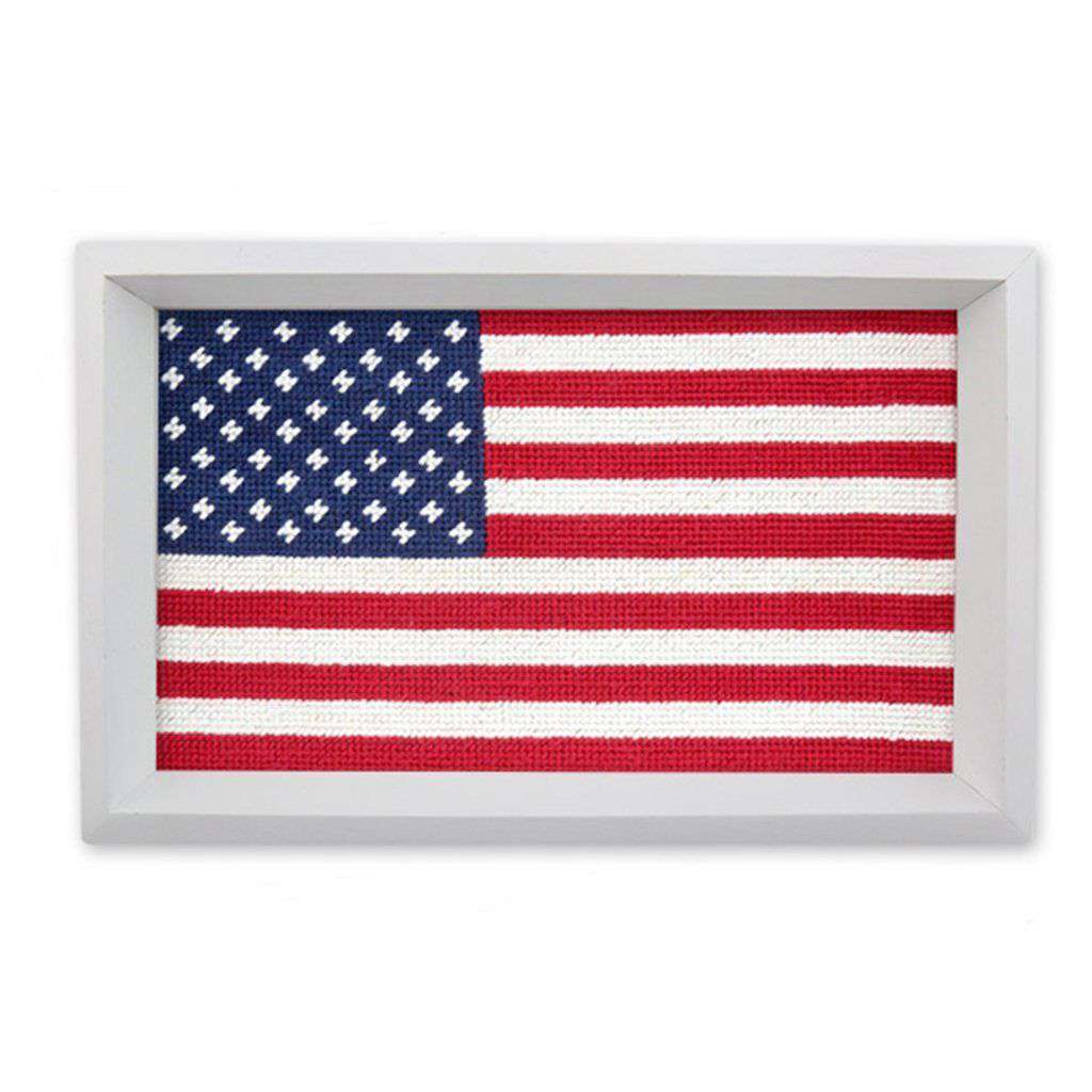 Big American Flag Needlepoint Valet Tray by Smathers & Branson - Country Club Prep