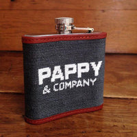 Pappy Van Winkle Needlepoint Flask in Grey by Smathers & Branson - Country Club Prep
