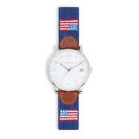 American Flag Needlepoint Watch by Smathers & Branson - Country Club Prep