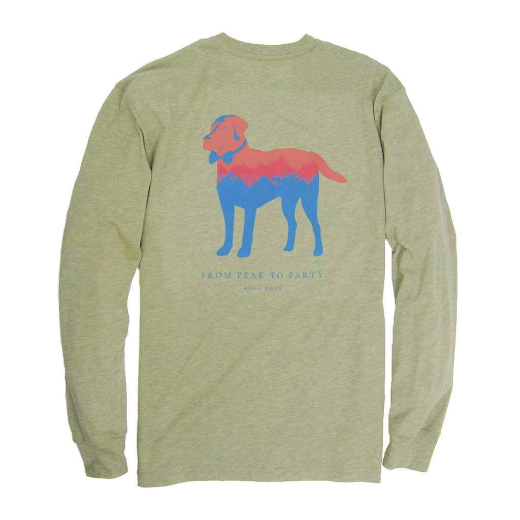 Long Sleeve Peak Party Animal Tee in Heather Sage Green by Southern Proper - Country Club Prep