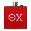 Theta Chi Needlepoint Flask in Red by Smathers & Branson - Country Club Prep