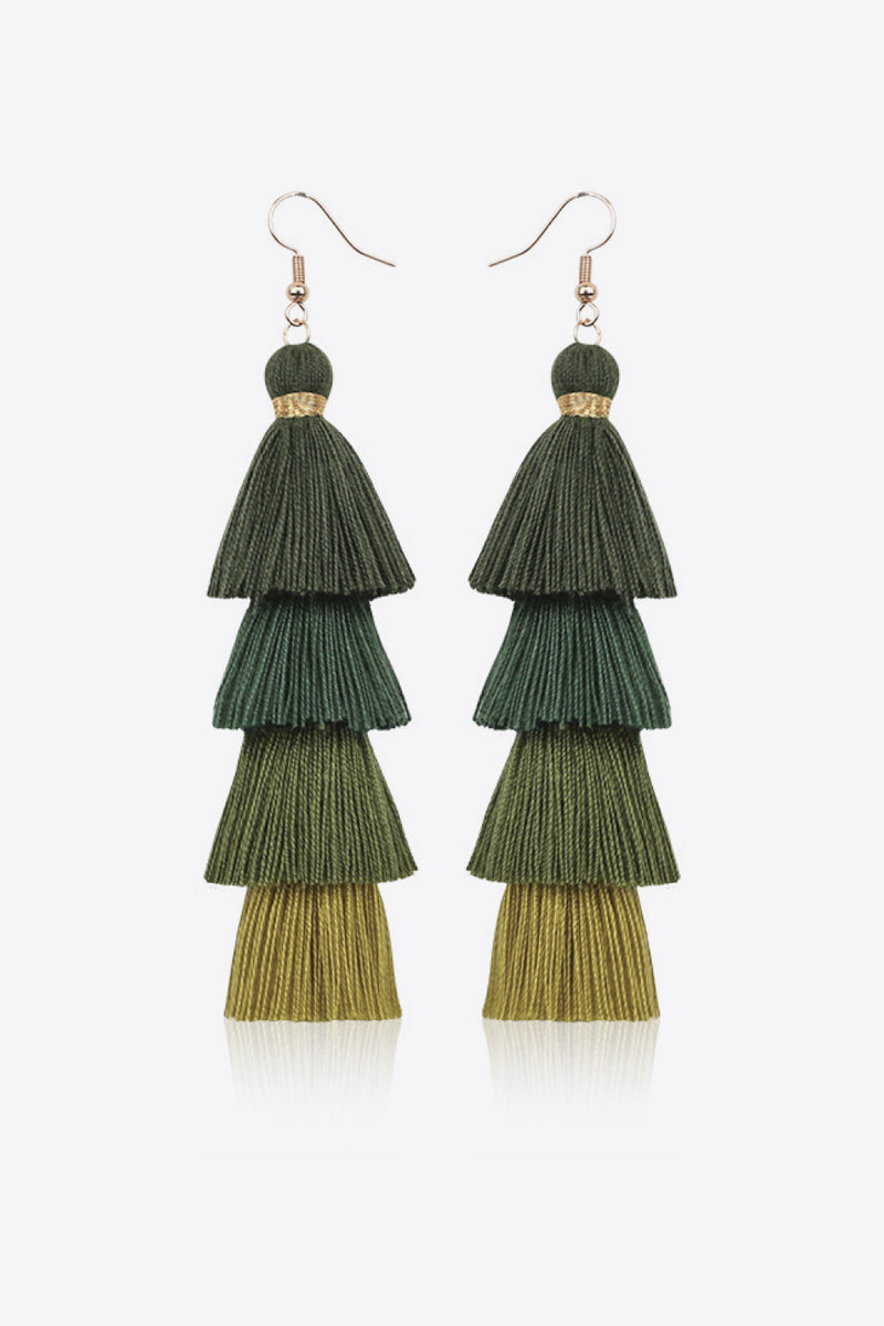 Layered Tassel Earrings - Country Club Prep