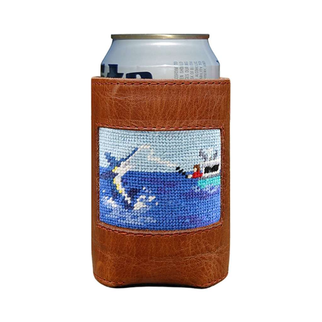 Offshore Fishing Needlepoint Can Cooler by Smathers & Branson - Country Club Prep