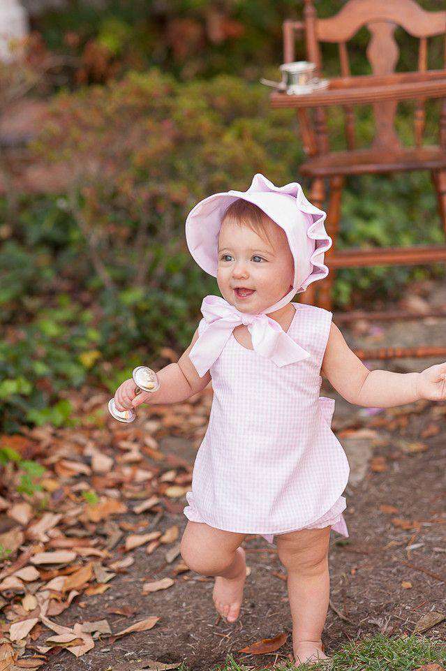 Betsey Bow Back Bloomer Set in Pink Gingham by The Beaufort Bonnet Company - Country Club Prep