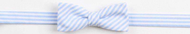 Boy's Bow Tie in Soft Carolina Blue Stripe by High Cotton - Country Club Prep
