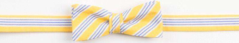 Boy's Bow Tie in Yellow Spinnaker Stripe by High Cotton - Country Club Prep