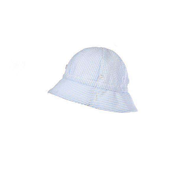 Bucket Hat in Blue Seersucker by The Beaufort Bonnet Company - Country Club Prep