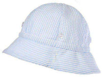 Bucket Hat in Blue Seersucker by The Beaufort Bonnet Company - Country Club Prep