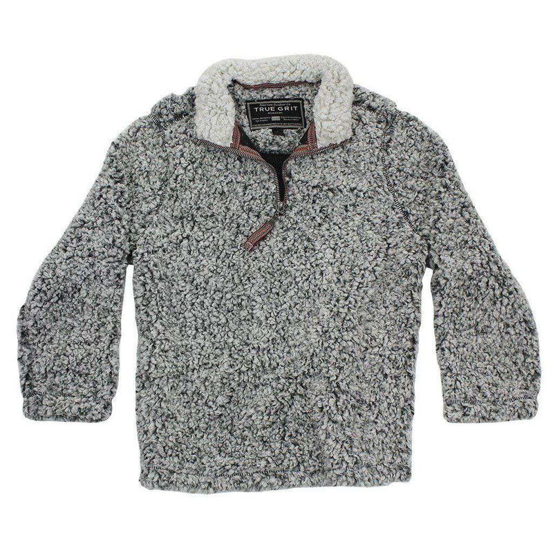 CHILD'S Frosty Tip 1/4 Zip Pullover in Charcoal by True Grit - Country Club Prep