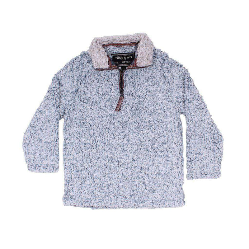CHILD'S Frosty Tip 1/4 Zip Pullover in Denim by True Grit - Country Club Prep