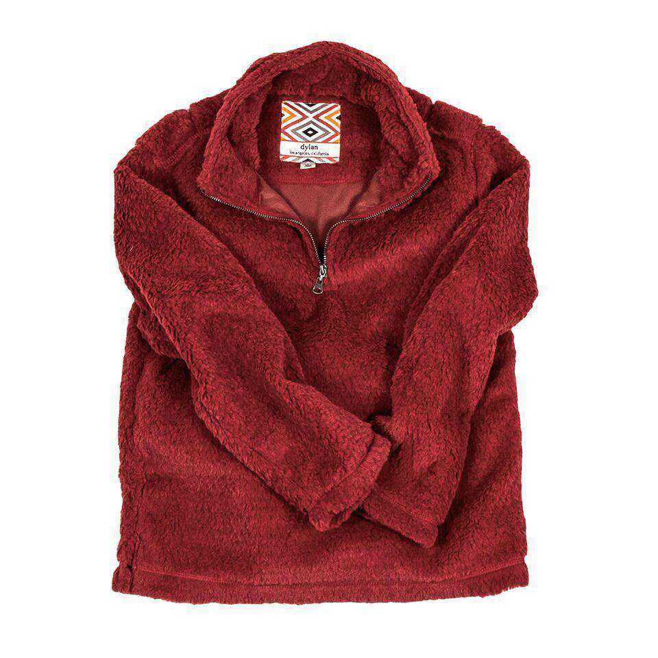 CHILD'S Silky Pile Pullover 1/4 Zip in Red by True Grit - Country Club Prep
