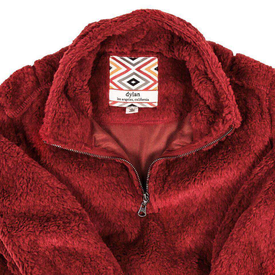 CHILD'S Silky Pile Pullover 1/4 Zip in Red by True Grit - Country Club Prep
