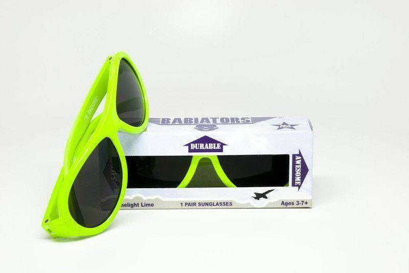 Children's Sunglasses in Neon Limelight Green by Babiators - Country Club Prep