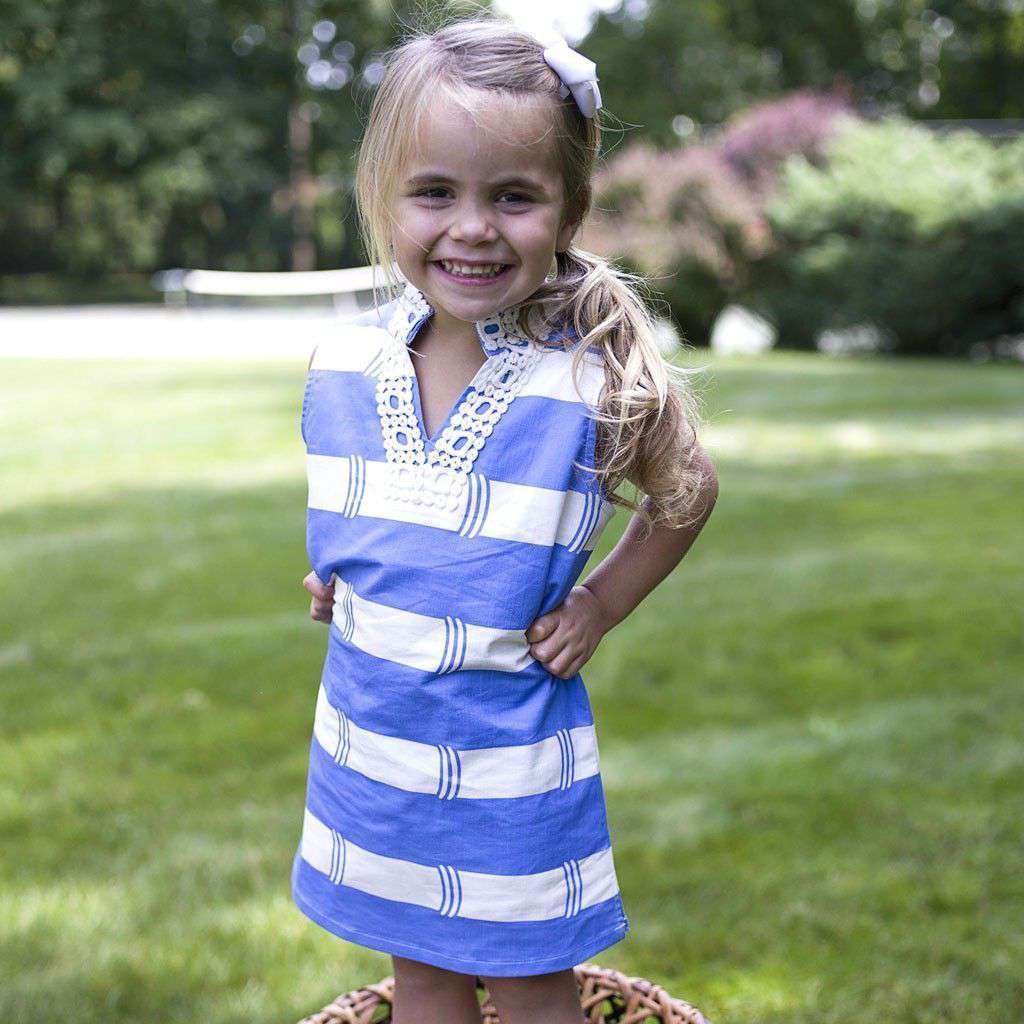 Colony Chic Little Ladies Sleeveless Dress in Blue by Sail to Sable - Country Club Prep