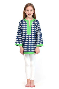 Girl's Annapolis Cotton Tunic in Navy by Malabar Bay - Country Club Prep