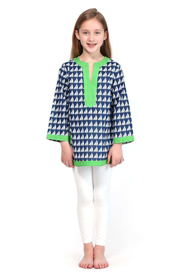 Girl's Annapolis Cotton Tunic in Navy by Malabar Bay - Country Club Prep