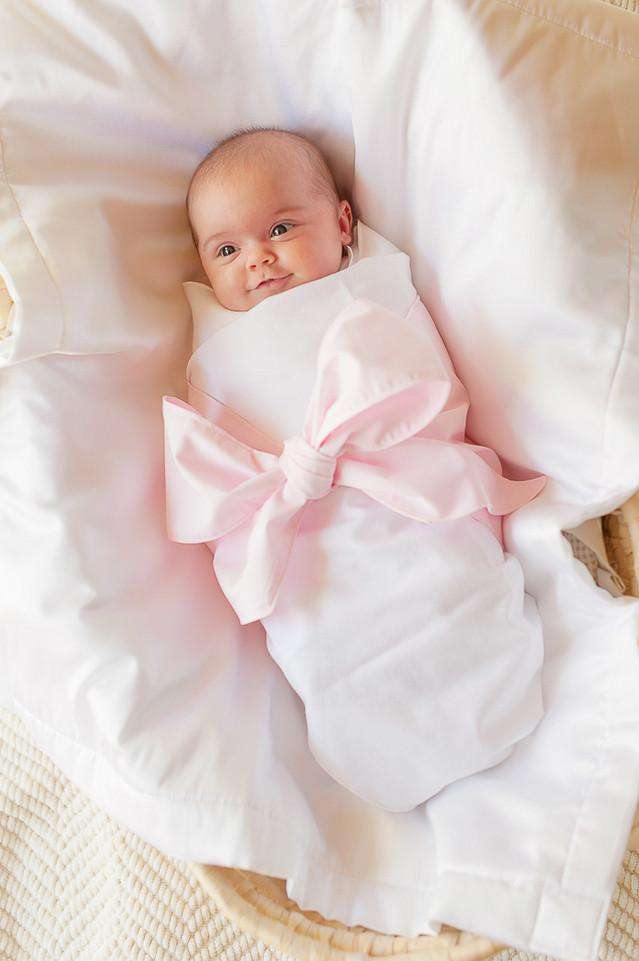 Baby Blanket Pink Bow Swaddle Baby Blankets Newborn Bow Swaddle - Main Image