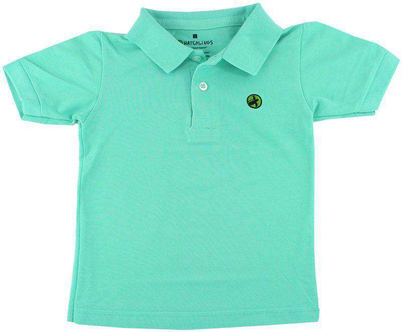 Youth Hatchlings Polo in Sullivan's Sea Glass by Loggerhead Apparal - Country Club Prep