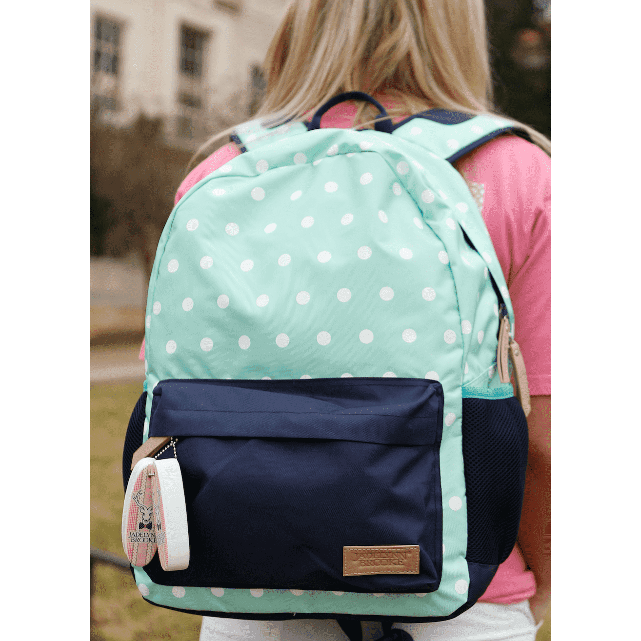 Backpack in Mint Dots by Jadelynn Brooke - Country Club Prep