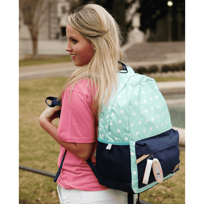 Backpack in Mint Dots by Jadelynn Brooke - Country Club Prep