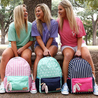 Backpack in Navy Stripe by Jadelynn Brooke - Country Club Prep