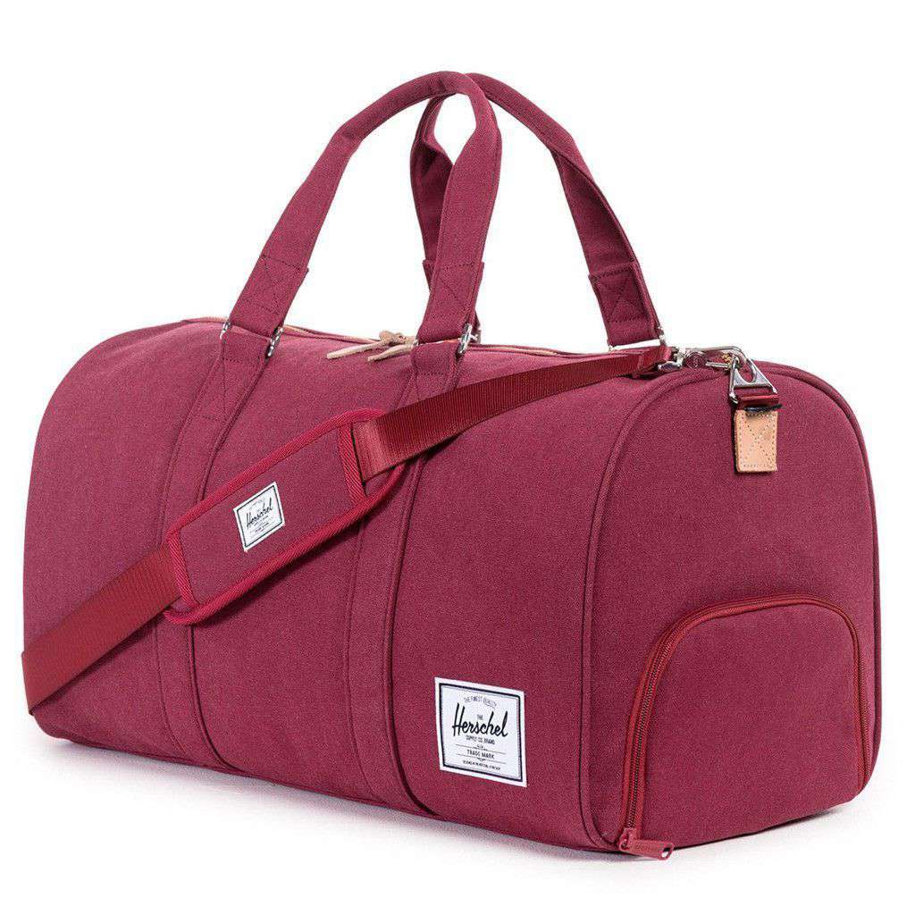 Cotton Canvas Novel Duffle in Windsor Wine by Herschel Supply Co. - Country Club Prep